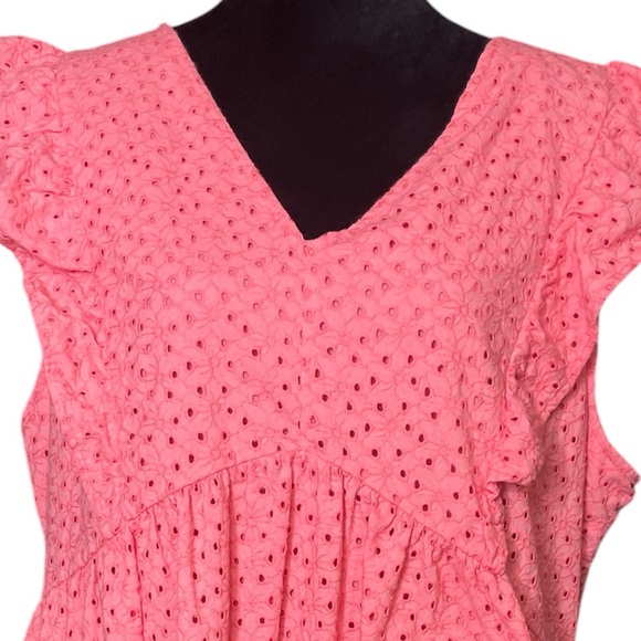 Time & Tru Pink Eyelet Ruffle Dress - Picture 2 of 11